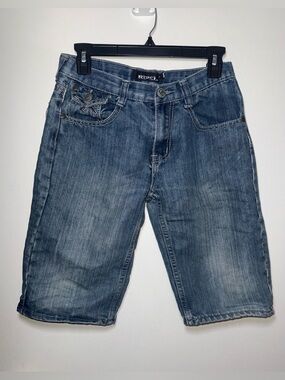 REBEL Kids Blue Denim Bermuda Shorts Medium Wash Size 16